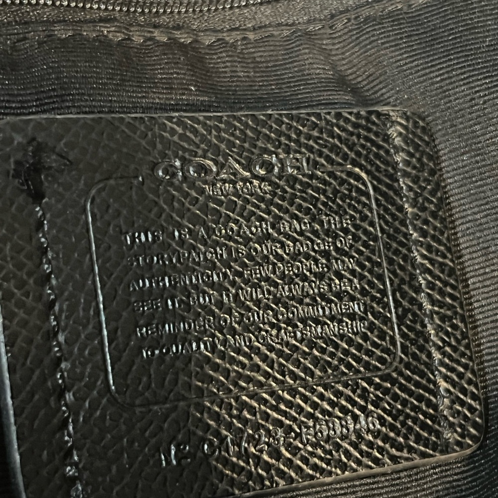 Coach Black Leather Tote with Gold Accents - Picture 9 of 11